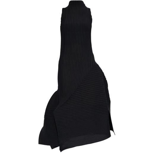 Issey Miyake abito plissettato a collo alto - nero