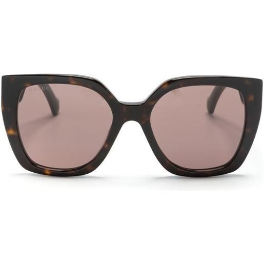 Gucci Eyewear occhiali da sole squadrati - marrone
