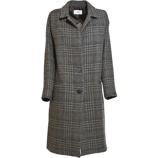 SOLOTRE cappotto a quadri - grigio