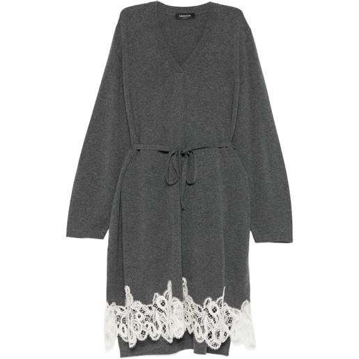 Fabiana Filippi abito con bordo in pizzo - grigio