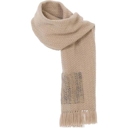 Giorgio Armani sciarpa con frange - toni neutri