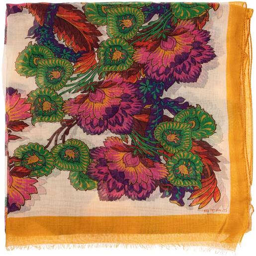 ETRO foulard con stampa a fiori - toni neutri