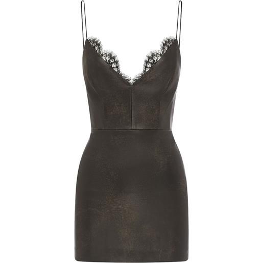 Alex Perry abito corto con rifinitura in pizzo - marrone