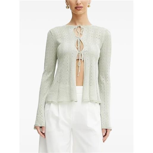TWINSET cardigan con occhielli - verde
