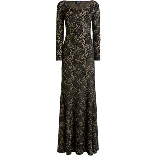 ETRO abito lungo con stampa paisley - nero