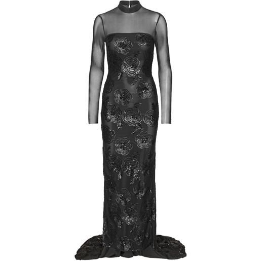 ROTATE BIRGER CHRISTENSEN abito lungo con paillettes - nero