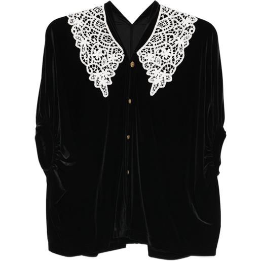 Junya Watanabe camicia con colletto in pizzo - nero