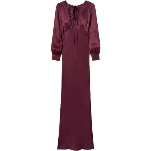 TWINSET abito con inserti in pizzo - rosso