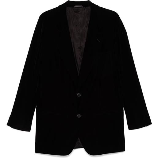 Giorgio Armani blazer monopetto in velluto - nero
