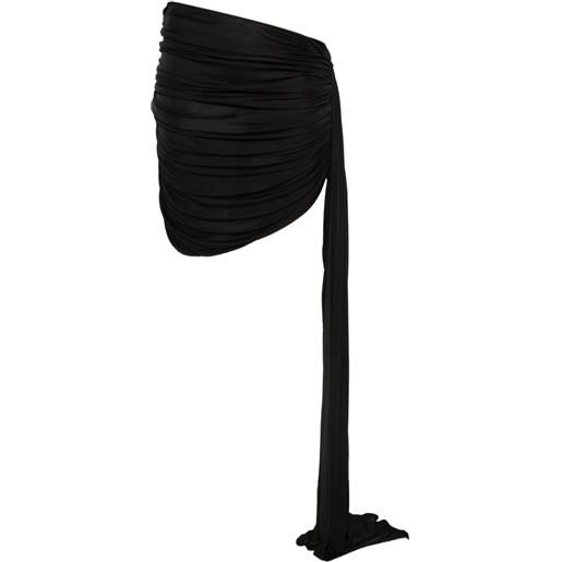 David Koma minigonna asimmetrica con ruches - nero