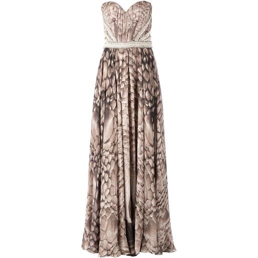 Kristian Aadnevik sweetheart neckline printed strapless dress - toni neutri