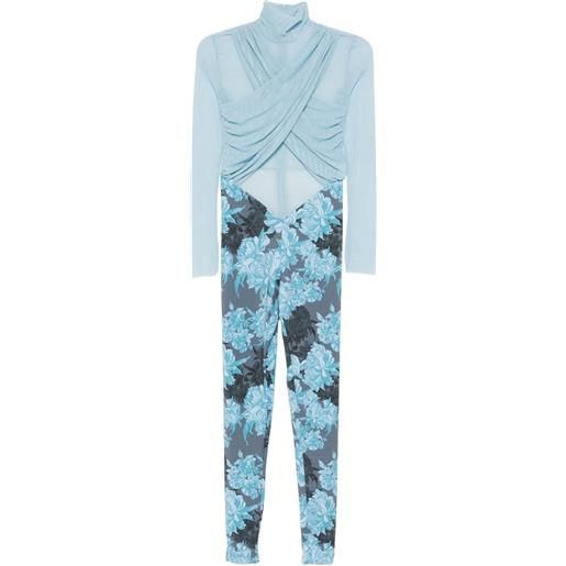 Mazzei tuta intera a fiori - blu
