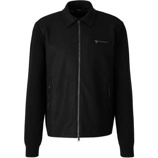 Herno cardigan con zip - nero