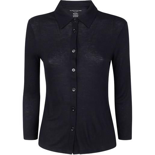 Majestic Filatures camicia a coste - nero