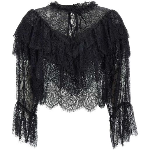 Rixo blusa faryn con ruches - nero
