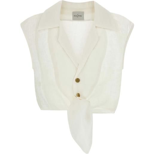 Le Kasha blusa sanabo con scollo a v - bianco