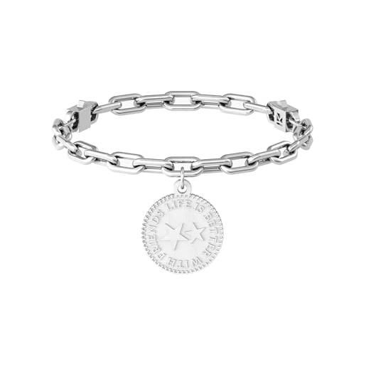 KIDULT Bracciale Donna Quadrifoglio In Cristalli, Acciaio 316L Oro Rosa, 731927, Lunghezza Regolabile 16-19 Cm - 3