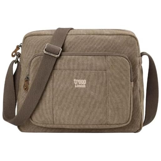 Troop London trp0234 borsa classica in tela per il corpo - marrone, marrone, m