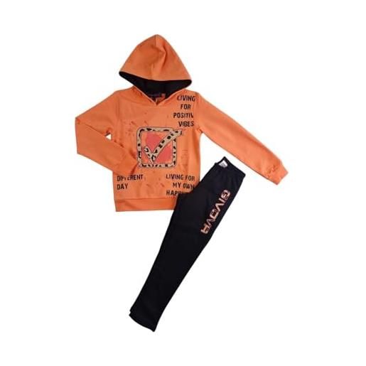 GIVOVA completo tuta bambina in cotone felpato pesco 12 anni