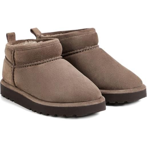 Brunello Cucinelli Kids stivali foderati in shearling - marrone