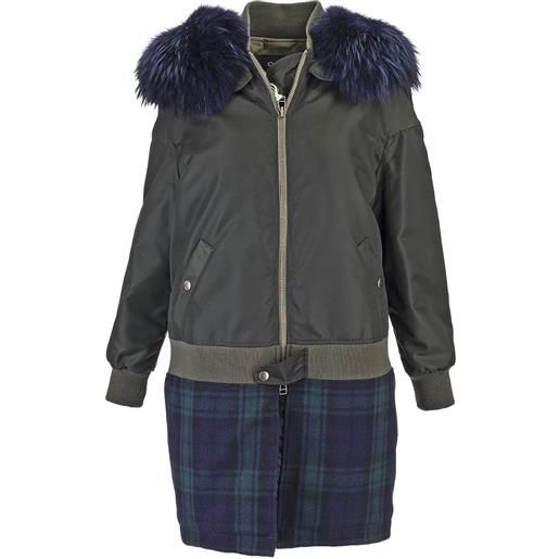 Mr & Mrs Italy cappotto con collo in pelliccia sintetica - verde