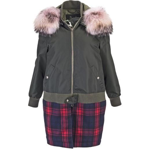 Mr & Mrs Italy cappotto con cappuccio e finiture in pelliccia - verde