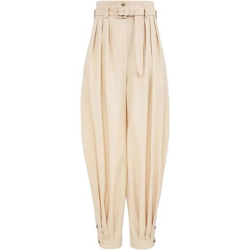 ZIMMERMANN pantaloni con pieghe e cintura - toni neutri