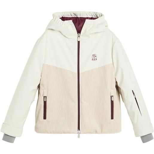 Brunello Cucinelli Kids piumino con cappuccio - bianco