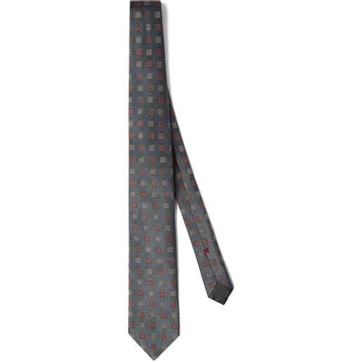 Brunello Cucinelli cravatta a fantasia - grigio