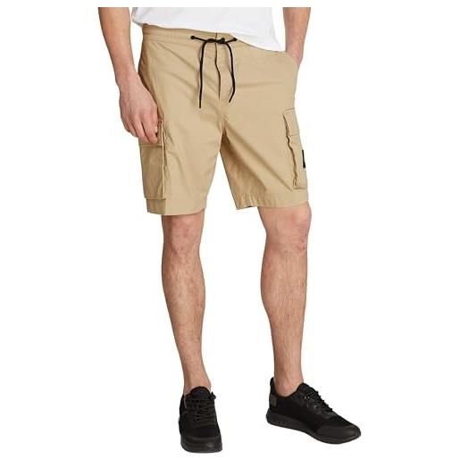 Calvin Klein jeans uomo pantaloncini cargo cargo short regular fit, beige (travertine), 32w
