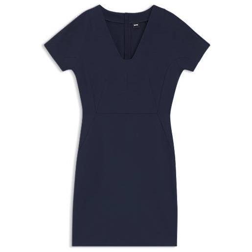 BOSS vestito slim fit con bordi in vita, blu scuro