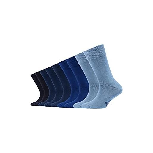 s.Oliver socken kinder strümpfe mit weichem bund baumwolle pflegeleicht langlebig für jungen und mädchen 9er pack calzini, oscurante, blu, 31-34 unisex-bambini e ragazzi