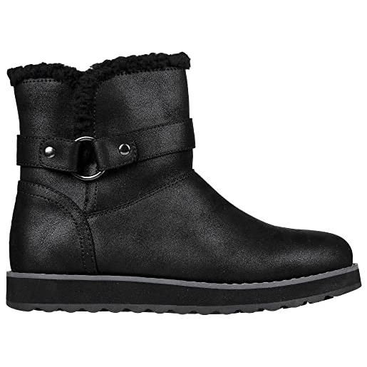 Skechers keepsakes 2.0 sweet home, stivali da neve donna, nero, 37 eu larga