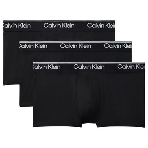 Calvin Klein boxer da uomo a vita bassa, nero (3 nero), m