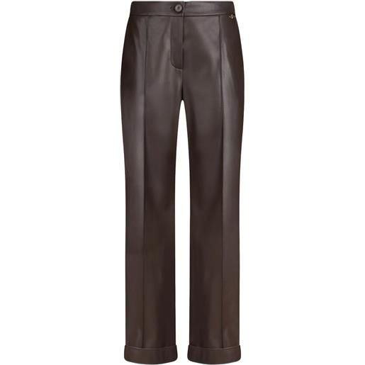Liu Jo pantaloni donna in tessuto spalmato marrone 42