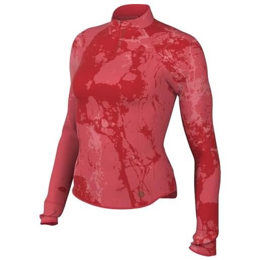 Nike fb7637-850 w nk trail df midlayer maglia lunga donna ember glow/burgundy crush taglia l