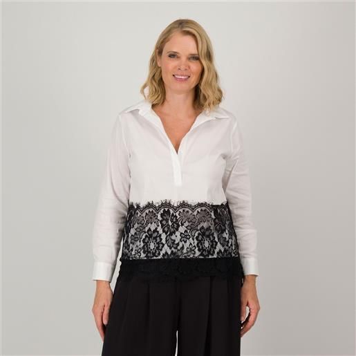 Palazzo Moda camicia con pizzo in misto cotone