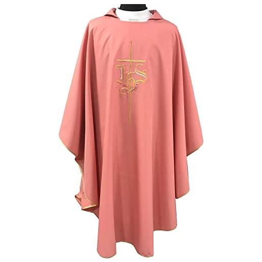 Desconocido casula economica con stola liscia(rosa), bianco, m