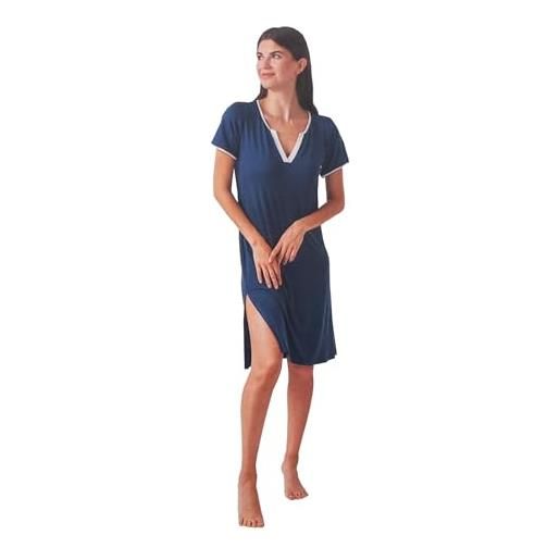 Camicia Da Notte Donna Senza Maniche Taglie Forti - Morbida In Bambù E Cotone, 5XL/6XL, Rosa Cipria - 2