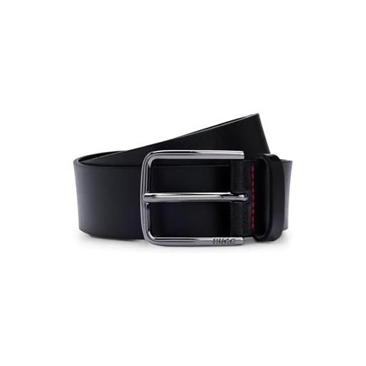 Cintura Uomo HUGO BOSS Pelle Conciata Al Vegetale Nero - Ferramenta Canna Di Fucile - Taglia 85cm