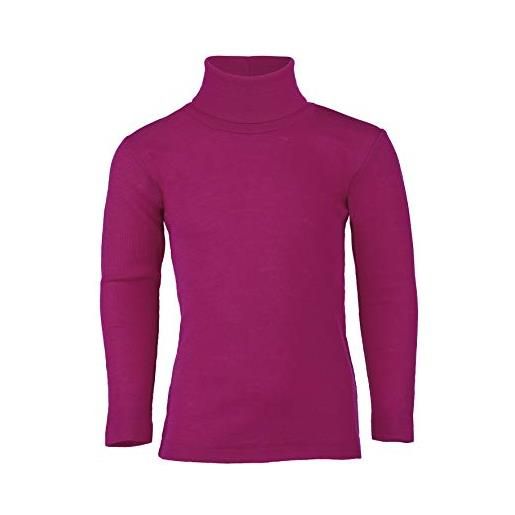 Engel natur - maglia intimo a collo alto per bambini, 70% lana vergine organica, 30% seta, certificato gots lampone 116 cm