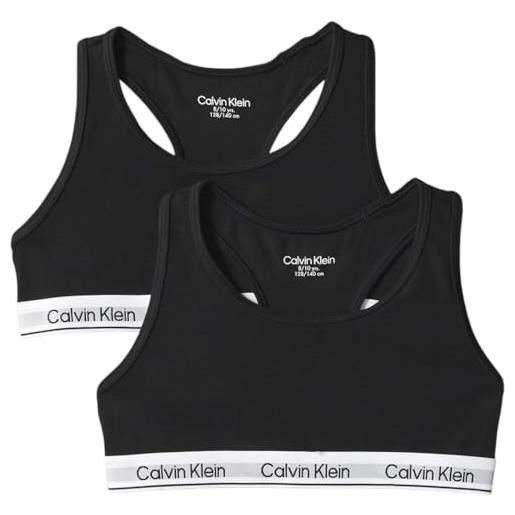 Calvin Klein 2pk bralette, bambine e ragazze, black (pvhblack/pvhblack), 10-12 anni