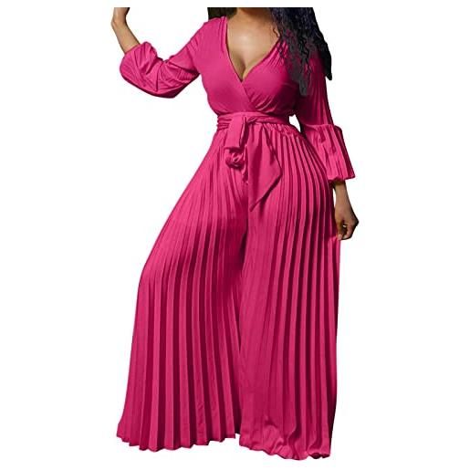 MJGkhiy jumpsuit donna elegante curvy girocollo tinta unita jumpsuit regolabile tracolla playsuit larga estiva harem pantalone vintage jeans lunga salopette stampato baggy pantaloni