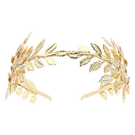 FRCOLOR elegante fascia per da sposa dorata con dettaglio a foglia per copricapo da sposa