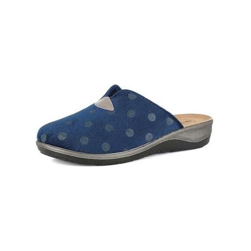 inblu pantofole donna con fantasia a pois e plantare imbottito, suola con rialzo 3,5 cm, 40 eu