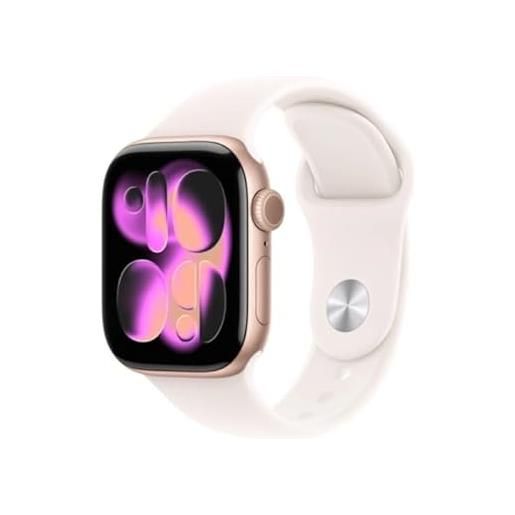 Apple watch series 11 rose gold aluminium 46mm light blush sport band size m/l