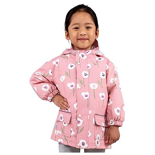 Jan & Jul impermeabile impermeabile con fodera in pile per bambini, tulipano bianco, 4 anni