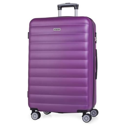 ITACA - valigia 23kg da stiva capiente valigia rigida xl con ruote silenziose valigia espandibile trolley grande rigido leggero ideale per viaggi lunghi con lucchetto a combinazione, viola