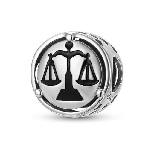 ZUOHUI charm in argento sterling s925 con bilancia della giustizia e simbolo del diritto romano - 11,4 mm, for la creazione di gioielli fai da te, compatibile con i bracciali pandora, regalo for donne