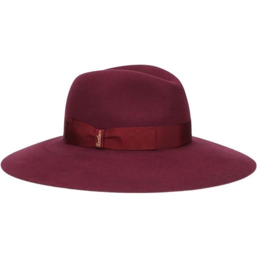 Borsalino fine wool felt wide-brim hat - rosso
